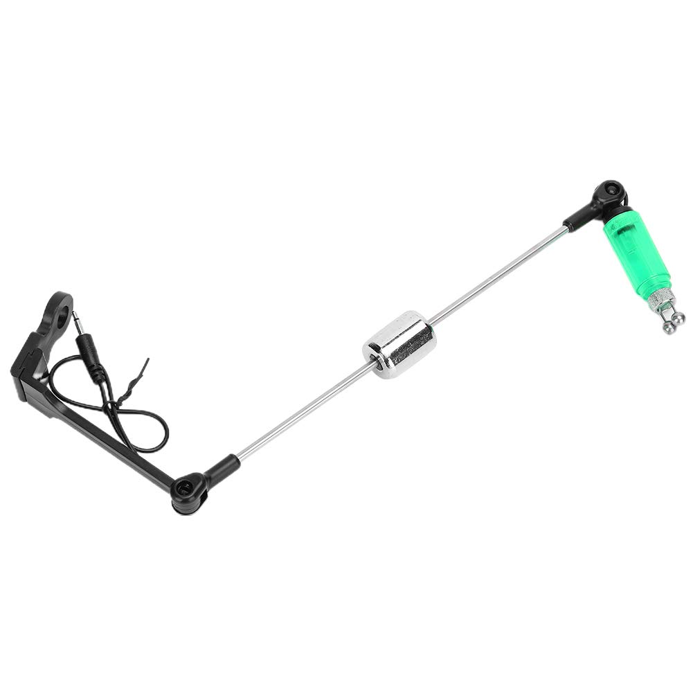 Alomejor Fishing Bite Alarm Swingers Tackle Bite Indicator Alarms Carp Bobbins Drop Off Swingers Alarms Accessory with Light(Green)
