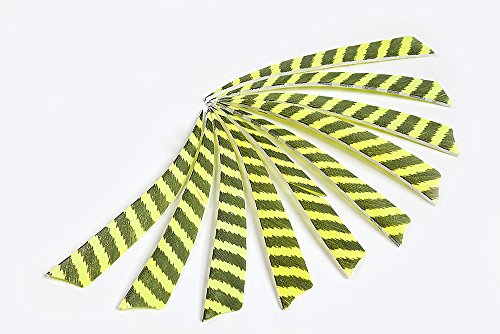 Longbowmaker 5" Yellow Streak Shield Shape Natural Feathers Archery Arrow Fletch Fletching Left Wing (30PCS) SFY
