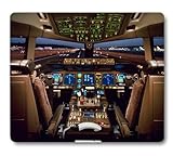 Wknoon Cool Boeing 777 Airplane Cockpit Mouse Pad