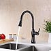 GICASA Solid Brass High Arch Oil Rubbed Bronze Single Handle Kitchen Faucets, Commercial Style Pull Down Kitchen Sink Faucet with Pause Control Handheld Pull Out Spout Sprayer