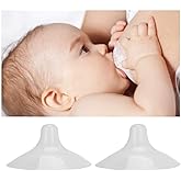Finever Nipple Shields for Nursing Newborn for Women Breastfeeding Baby Premium Contact Nippleshield for with Latch Difficulties or Flat or Inverted Nipples Clear (20mm/0.78inch, 2 Count)