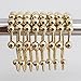 TOAOB Gold Shower Curtain Hooks 12pcs Double Glide Shower Curtain Rings Rust Proof Stainless Steel Shower Hooks for Curtain Rolling Shower Rings for Bathroom Curtain Rods