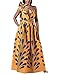 Uideazone Women's Sexy Sleeveless Halter Dress African Printed Maxi Long Dress