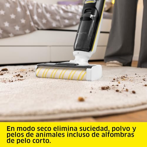 fregadora aspiradora eléctrica sin Cable FCV 4 con 4 Modos de Limpieza, duración de la batería: Aprox. 45 min, Rendimiento de Superficie por Carga: Aprox. 200 m²