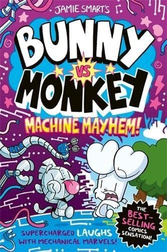 Bunny vs Monkey 7 Books Collection Set By Jamie Smart (Bunny vs Monkey, Supersonic Aye-aye, The Human Invasion, Rise of the Maniacal Badger, the League of Doom!, Multiverse Mix-up & Machine Mayhem)