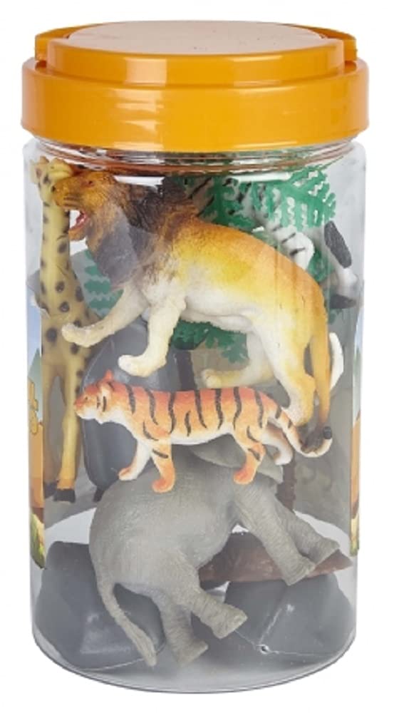 Ravensden 10 Piece Zoo Animal Play Set Bucket