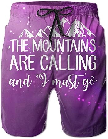 The Mountains Are Calling And I Must Go Board Short Moistur Drawers With Pockets For Unisex White XX-Large
