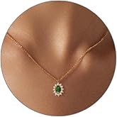 Luxval Diamond Pendant Gold Necklace for Women，Dainty 18k Gold Plated Choker Necklaces Simple Gold Jewelry Gifts for Women Girls