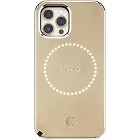 LuMee - Halo - Lighted Selfie Case for iPhone 13 Pro - Built-in Adjustable LED Lighting - 6.1 Inch - Gold Mirror