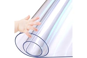 WANDEELA 16X72 Inch 1.5mm Thick Dining Table Protector Clear Plastic Protective Pad Wood Furniture End Coffee Table Cover Desk Top Tabletop Floor Cover Countertop Wipeable Waterproof PVC Vinyl Tablecloth Mat