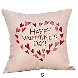 Tuscom Printing Love Flax Pillow Case Gift for Valentine's Day,Sofa Bed Home Decor Pillow Case Cushion Cover,18x18