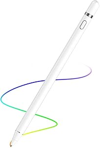 Active Stylus Pen Compatible with Apple,Stylus Pens for Touch Screens,1.5mm Fine Point Digital Pen,Rechargeable Stylus for iPad/iPad Pro/Air/Mini/iPhone/Samsung/Tablet Drawing&Writing (White)