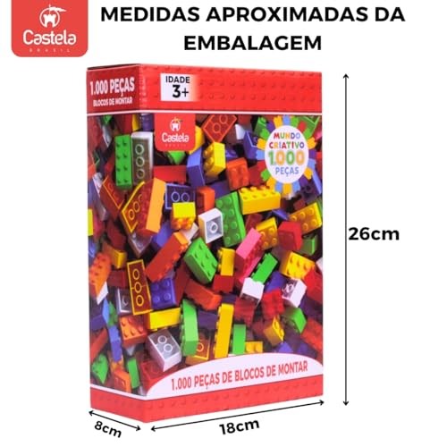 Brinquedo Blocos De Montar Educativo 1000 Peças Castela