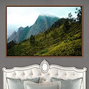 signwin Framed Canvas Wall Art Greenlands Aerial Dark...