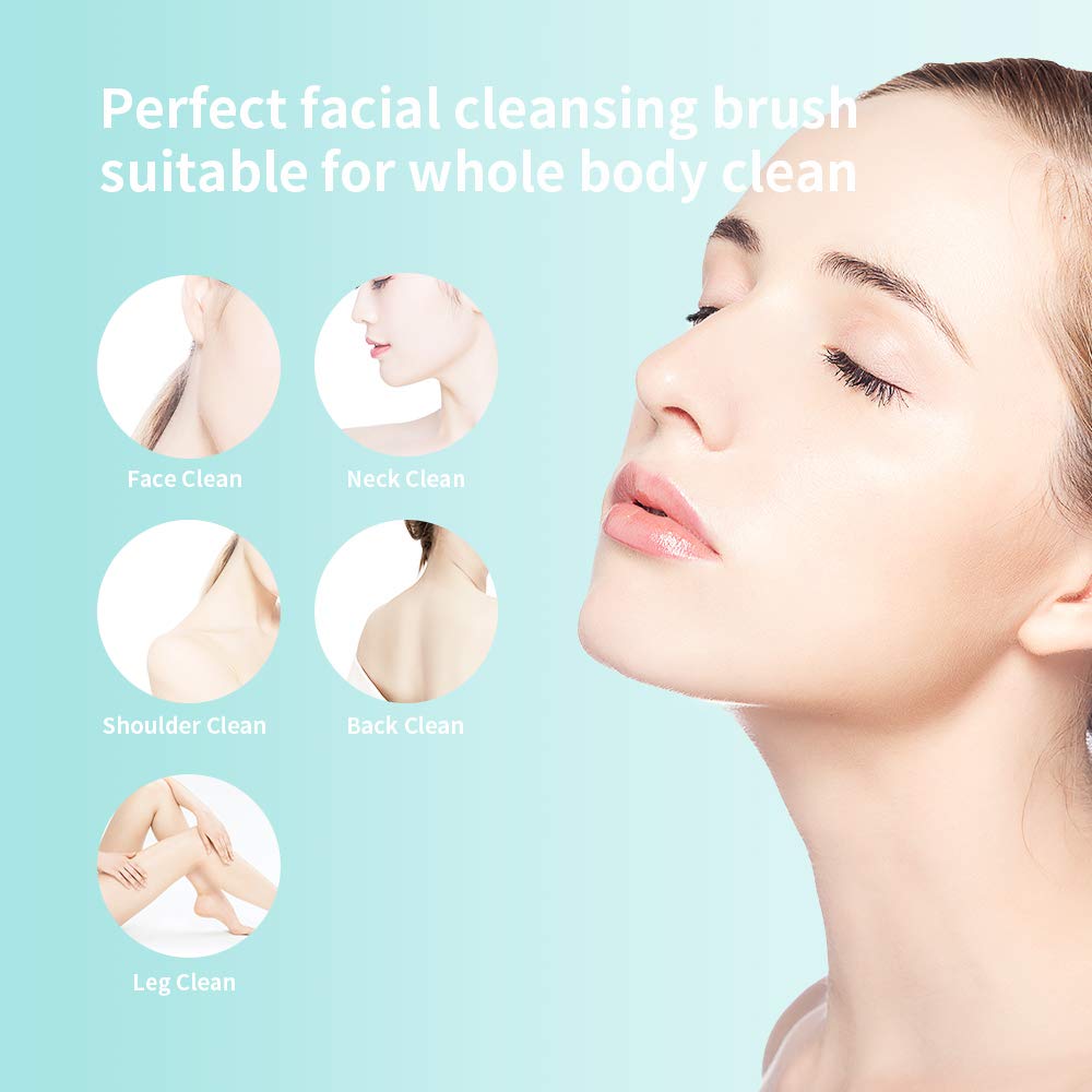 MALKERT Facial Cleansing Brush with 5 Brush Heads, 3 Modes Skin Care Brush Device, Electric Rechargeable Waterproof Face Spin Brush, Massager for Deep Cleansing and Scrubbing, Exfoliating: Beauty