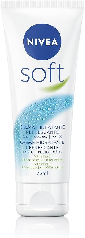 Creme macio (1 x 75 ml), multiusos com óleo de jojoba e vitamina E, hidratante intensivo para cuidados de pele facial, corpo e mãos, sem parabenos