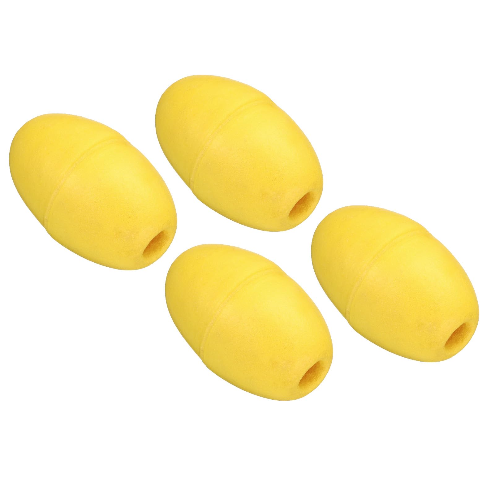 PATIKIL 3.94" x 2.36" Rope Float Buoy, 4 Pcs 190g Deep Water Floats Rope Float Buoy Great for Trail Markers Dock Floats Kayak Boats Swimming Pool, Yellow