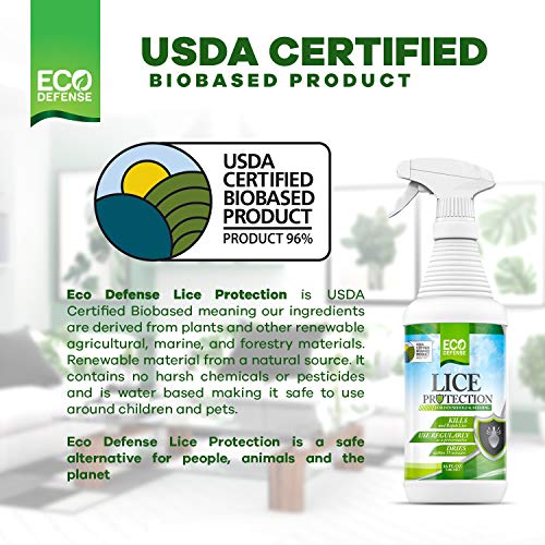 Eco Defense USDA Biobased Lice Spray for Furniture, Bedding, and Home