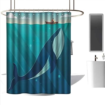 Amazon Com Coolteey Shower Curtains With Trees On Them Whale Huge