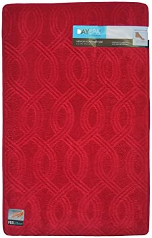 Red Soft Absorbent Memory Foam Floor Bath Mat/area Rug: Geometrical Helix Design, Non-skid Backing, 21" x 34"
