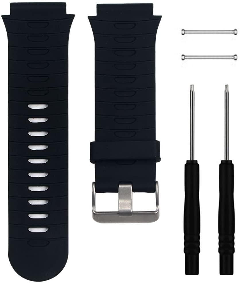 INF Replacement Strap for Garmin Forerunner 920XT, Soft Silicone Adjustable Sport Wristbands for Men Women, Replacement Watchband for Garmin Forerunner 920XT with Screw and Disassembly Tool (Black)