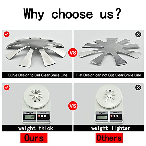 Oval French Tip Cutter 2 Pcs,9 Sizes French Smile Line Cutter DIY Nail Art Almond Deep Oval French Cutter for Nails Reusable Easy French Nail Cutter Plate Module Stainless Steel