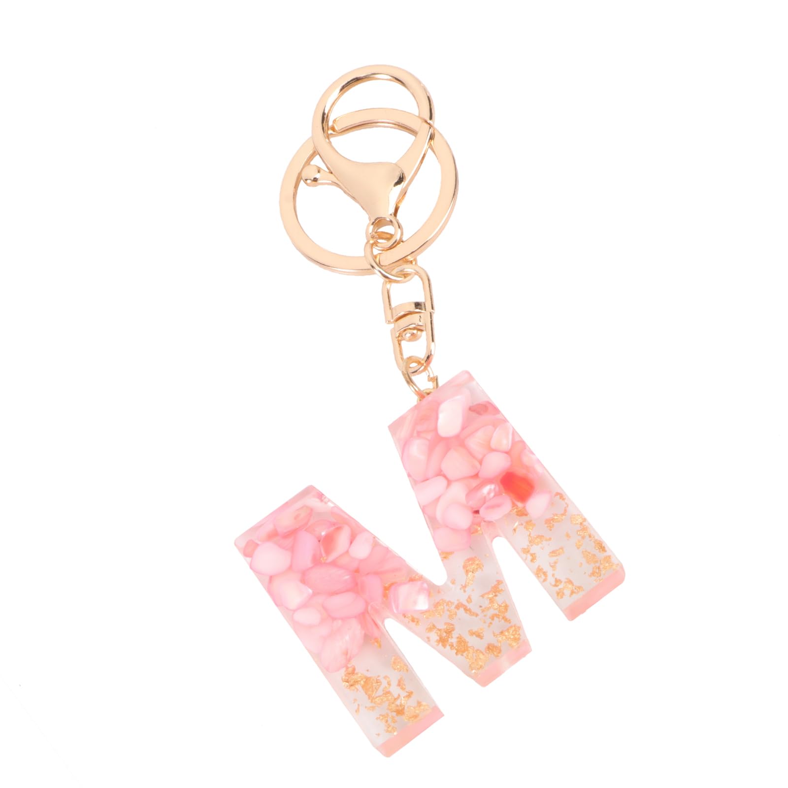 1 Pc Keychain Pendant English Alphabet Design Tassel Large Alphabet Letter Keyring Charm Key Chain for Women (Pink)