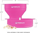 BRENSTEN Collapsible Silicone Microwave Popcorn Popper Bowl Pink with Lid view 7