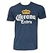 Corona Extra Heather Navy Palms Logo Tee Shirt