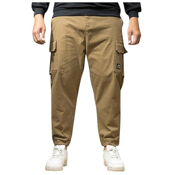 Buy Men S Baggy Jeans Plus Size Relaxed Fit Flat Pockets Comfort Casual Hip Hop Demin Pants Jeans By Uribake Khaki At Amazon In