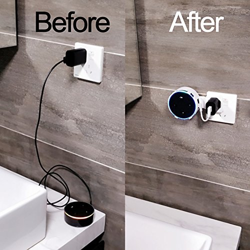 image for AMORTEK Dot Outlet Wall Mount Hanger Holder with Short Charging Cable 