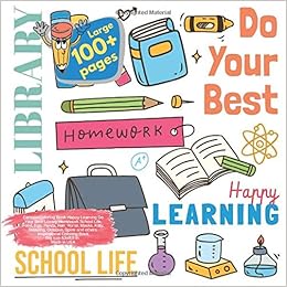 Cartoon Coloring Book Happy Learning Do Your Best Library Homework School Life Food Egg Panda Hair Horse Masks Kitty Relaxing Octopus Spiral Homework School Life And Others Doodle Book Hopkins Journee