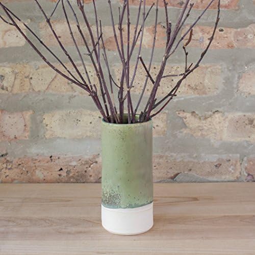 Sage Green Ceramic Cylinder Bud Vase by Barombi Studios