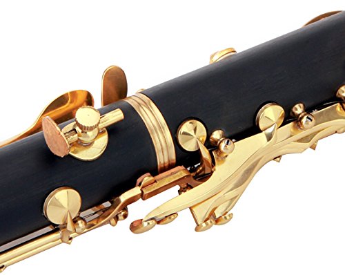 image for Glory Black/Gold keys Clarinet B Flat with 2 Barrels, 11reeds,8 Pads c