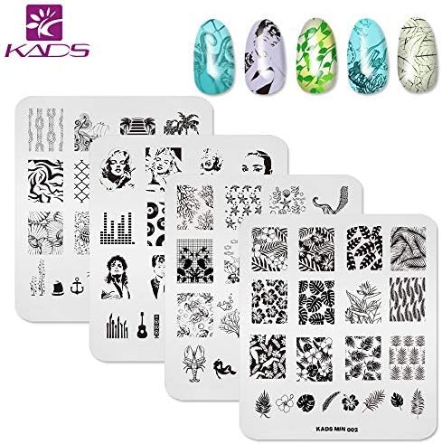 Kads 訳あり ネイルスタンプ プレート4枚セット 美しい 人魚 ネイルイメージプレートセット マニキュアテンプレート セット1 花 パターンスタンプ テンプレート
