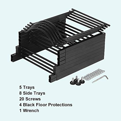 Nandae Water Cooler Jug Rack, 5-Tier Heavy Duty Water Bottle Holder Storage Rack for 5 Gallon Water Dispenser, Save Space (Black)