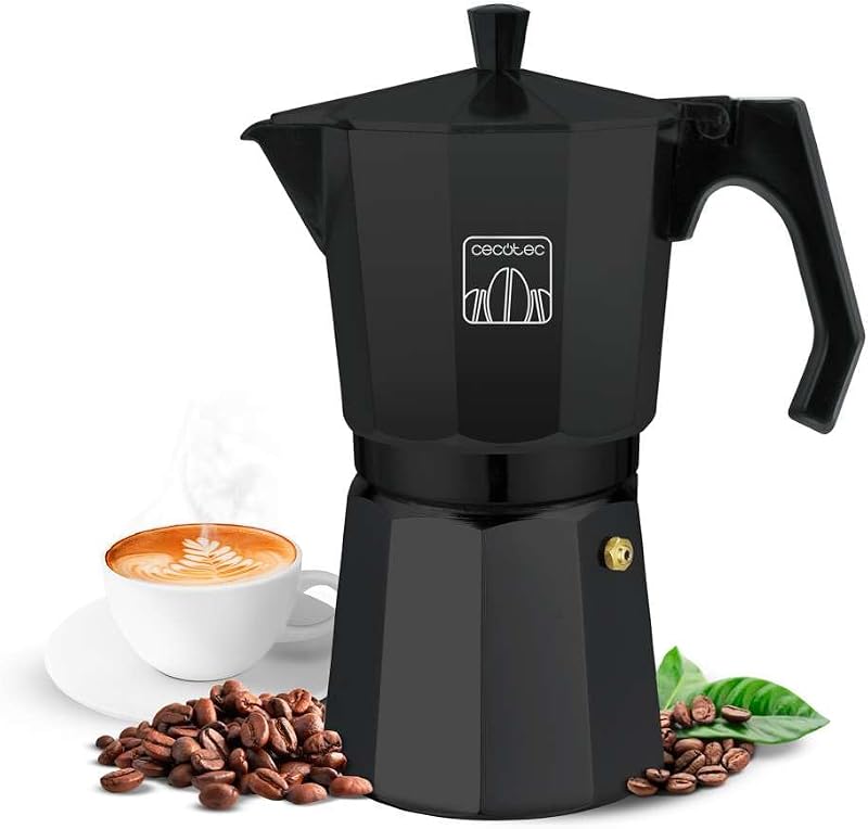 Cafetera italiana Cumbia Mokclassic 600 Black, 300ml, De aluminio con capacidad para 6 tazas de café en color negro, apta para todo tipo de cocinas y fácil de limpiar — foto 1 de 8