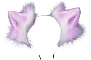VIGVAN KYC Animal Ears Kawaii Plush Cat Ears Hair Clip Headdress Halloween Cosplay
