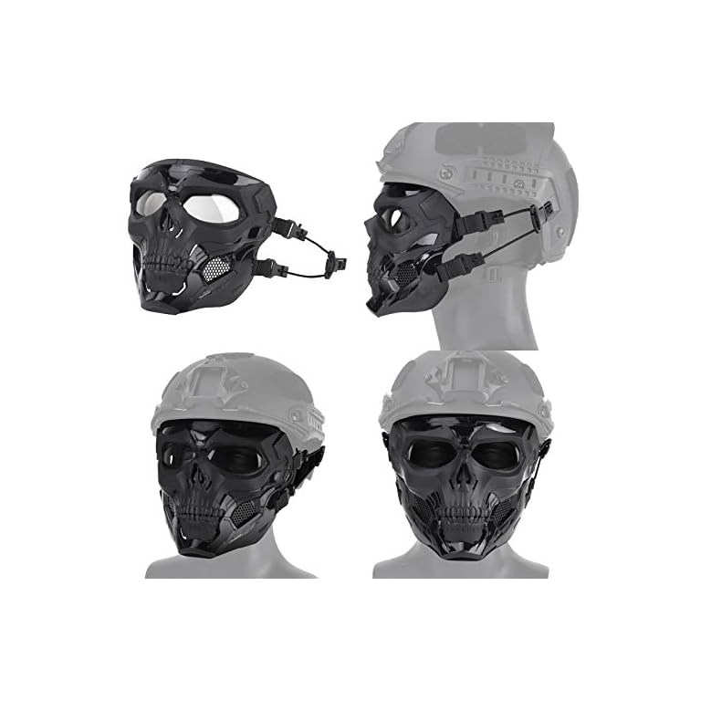 NINAT Airsoft Skull Mask Full Face Tactical Masks with PC Lens Eye