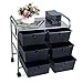 EaseOffice 6-Drawer Rolling Storage Cart with Heavy Duty Chrome Steel Frame for Home, Office, Beauty Salon and More, Black