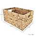 Basket Box Woven Natural Water hyacinth Rectangular with Handle,Kingwillow.(Small)