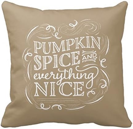JamieSaleStore Pumpkin Spice Fall Halloween Home Decor Polyester Pillow Case Square 18 x 18 Inches Cushion Cover