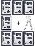 Credit Card Survival Wallet Pocket Tools+ Utility Key Multitool (8 pack) Thick Steel/Inch Scale Gifts for mens