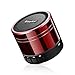 EasyAcc Mini Wireless Speaker, Portable USB Travel Speaker with Mic, AUX, FM Function, Micro SD Card Support for Tablet Laptops Smartphones, Red