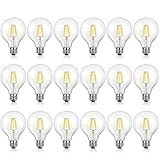 SHINE HAI G25 LED Vintage Filament Bulbs, 4W (40W Equivalent), 470 Lumens, 2700K Warm White, 360° Beam Angle, E26 Base Globe Bulb, Pack of 18