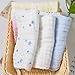 NANPIPER Baby Washcloths and Bath Towels with Hook,3-Pack 100% Muslin Cotton Organics Baby Face Towels, Soft Newborn Baby Handkerchiefs, Reusable Baby Wipes, 12x12 inches