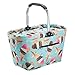 Lightweight Collapsible Foldable Insulated Thermal Picnic Bag Basket Cooler w/ Aluminum Handle, Large Family Size(Ice Cream)