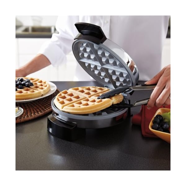 Oster Titanium Infused DuraCeramic Belgian Waffle Maker, Chrome