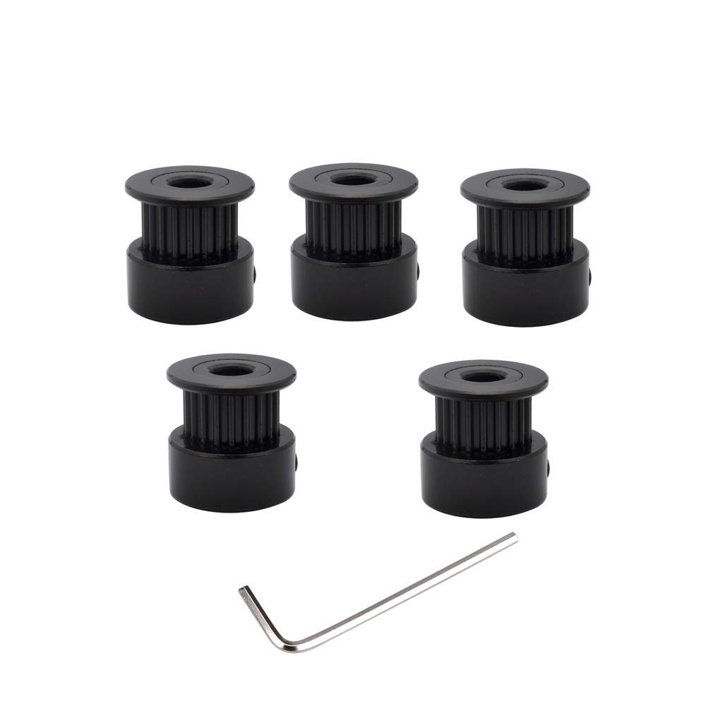 5pcs Black GT2 Pulley 20T 5mm bore for Creality Ender-3/3s CR-10 CR-10S 3D Printer Parts 6mm Width Belt 20 Teeth 2GT Stepper Motor Pulleys