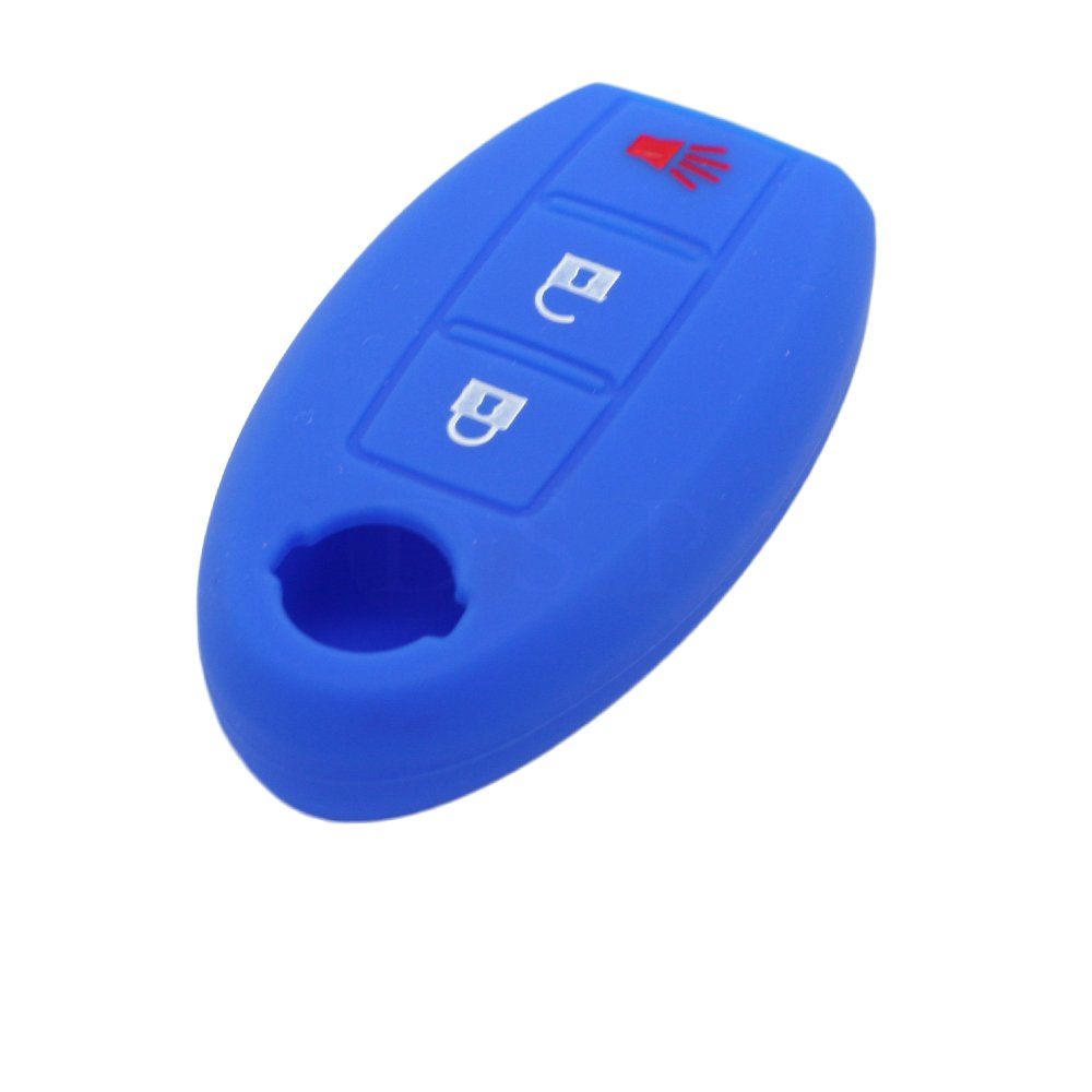 BROVACS Silicone Cover Protector Case Holder Skin Jacket Compatible with NISSAN 3 Button Smart Remote Key Fob CV9501 Deep Blue